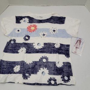 New The Teddy Duncan Collection White Blue Floral Girls Teen T D Signed Disney L